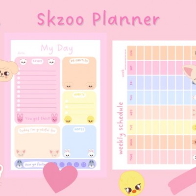 Stray kids skzoo Daily planner - digital printable pdf. Ilovestraykids