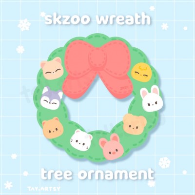 2024 SKZoo Wreath Tree Ornament TayArtsyCo